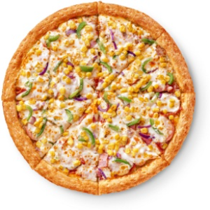 Kéksajtos-csirkés pizza képe
